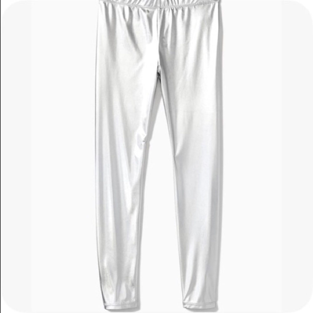 With Tag - Metallic Silver Leggings